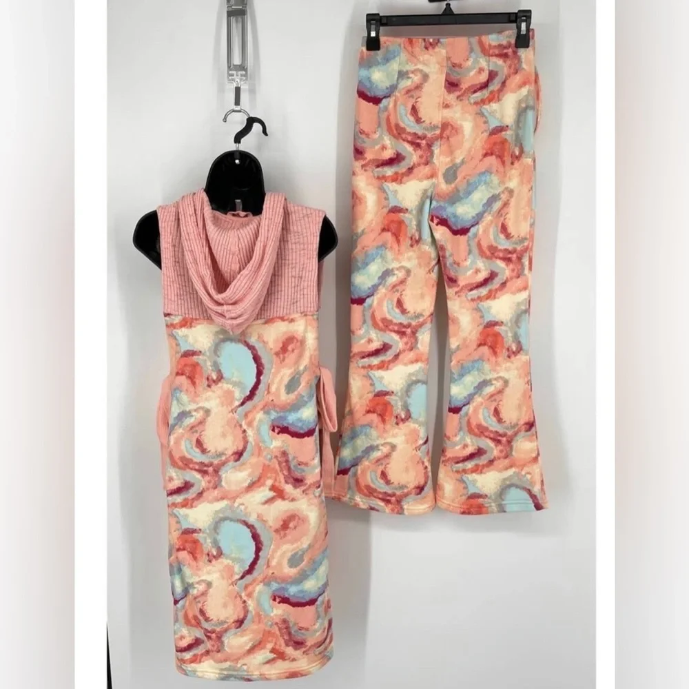 Free People All That Set Printed Multi 2 pc Top Pants Small - Picture 2 of 12